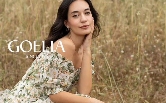 a lady wears a floral printed off shoulder dress 