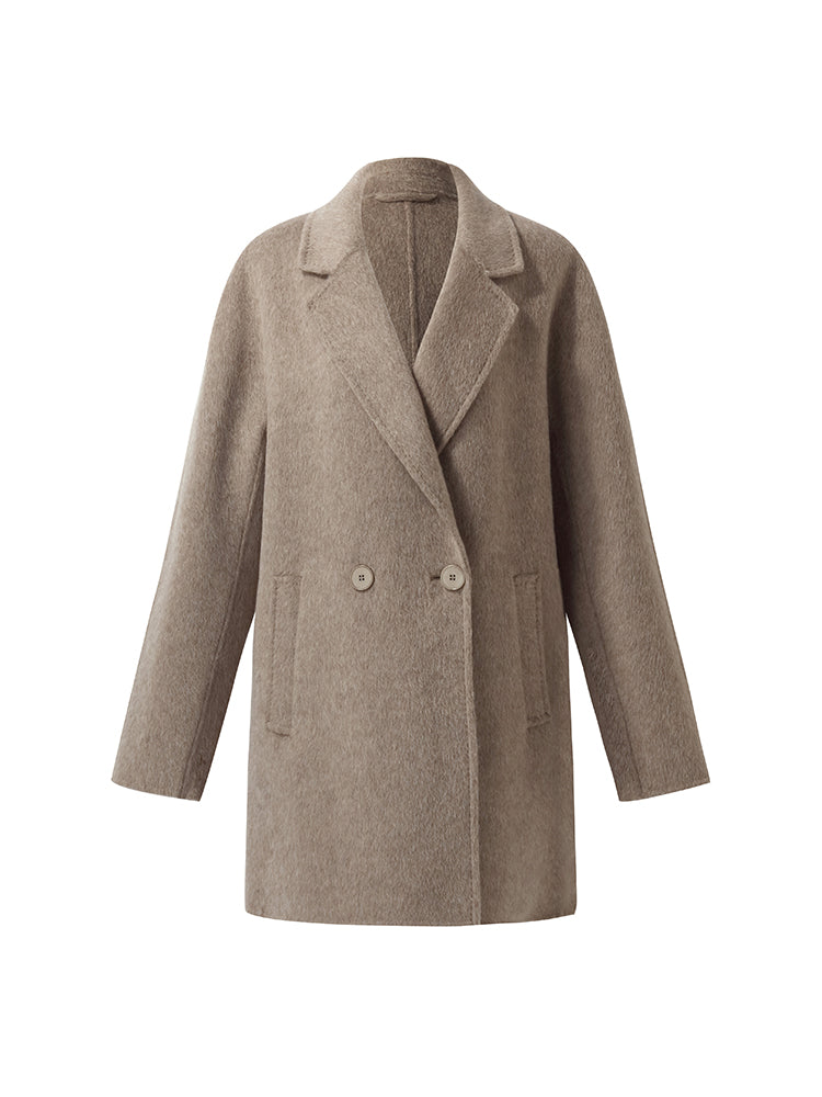 Wool Alpaca Women Mid-Length Coat GOELIA