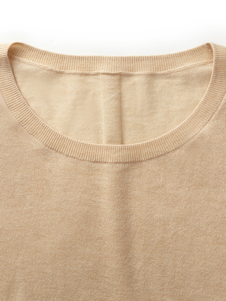 Triacetate-Cashmere Blend Women Knit Top GOELIA