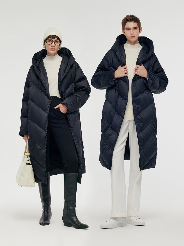 Unisex Hooded Long Goose Down Coat GOELIA