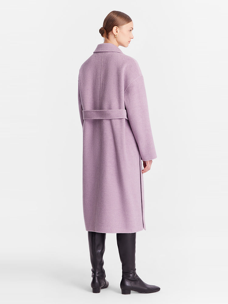 Lilac Purple Wool Double Face Coat GOELIA