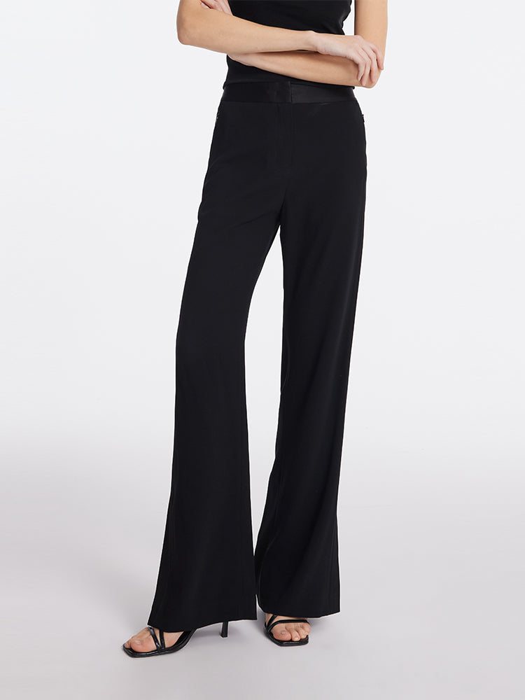 Triacetate Micro-Flared Slit Women Pants – GOELIA