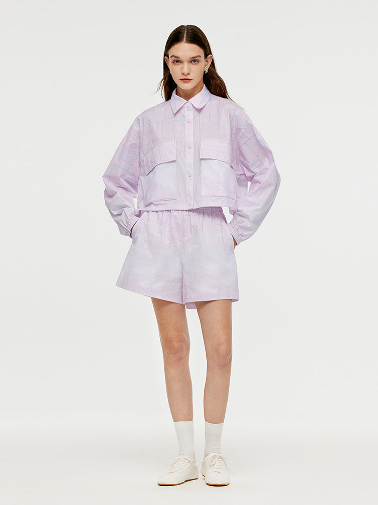 GOELIA X CHRISTINE PHUNG Crop Jacket And Shorts Two-Piece Set GOELIA