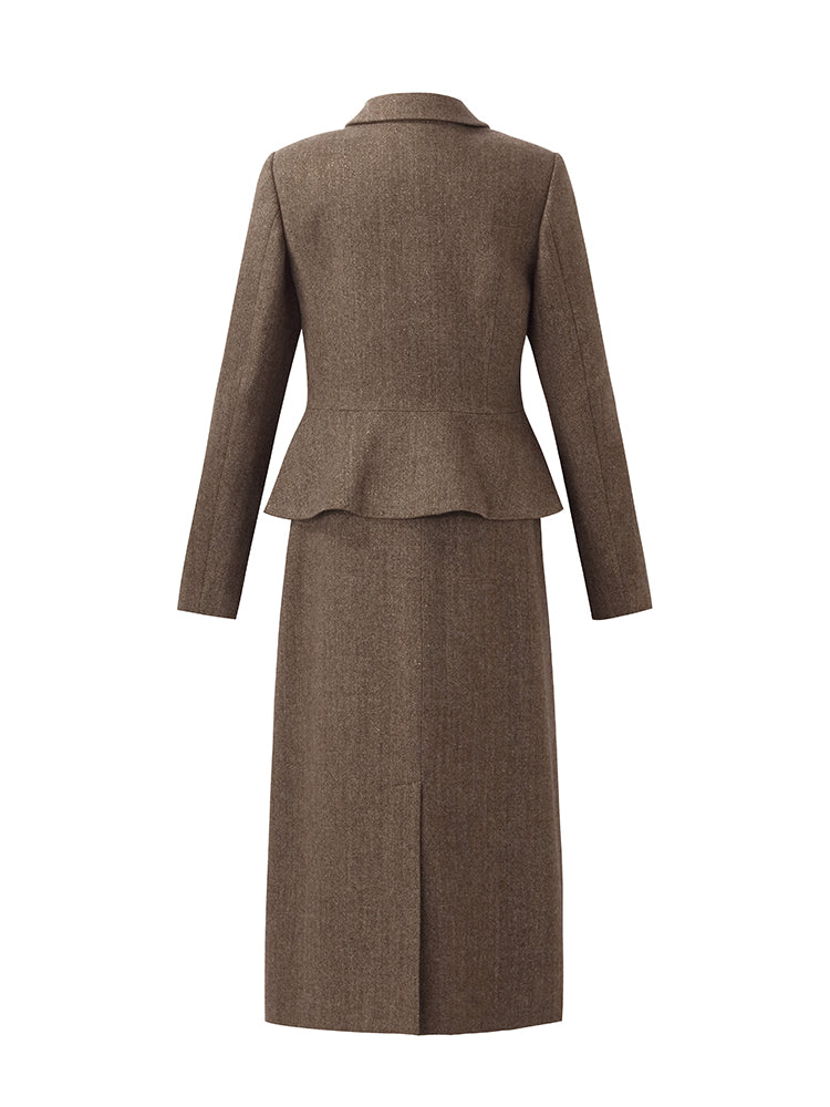 Washable Wool Jacket And Skirt Two-Piece Set GOELIA