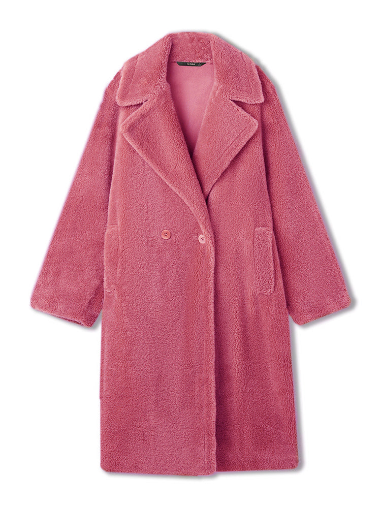 Lamb Wool Oversized Teddy Coat GOELIA