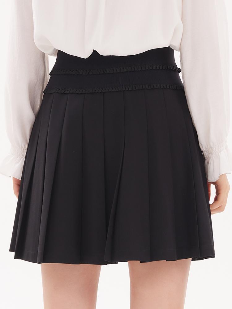 Lace Pleated Mini Skirt GOELIA