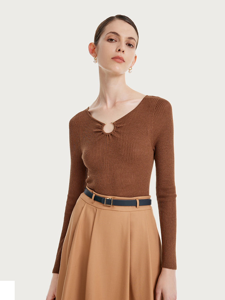 Silk Woolen Women Knit Top GOELIA