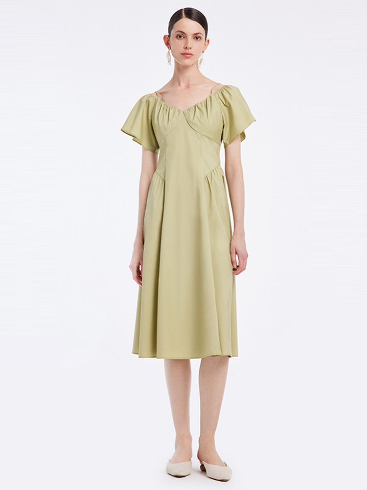 Matcha Green Spaghetti Strap Dress GOELIA