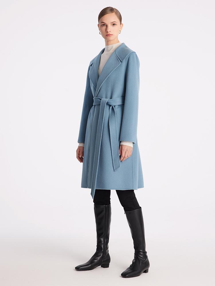 Pure Double-Faced Wool Lapel Women Coat GOELIA