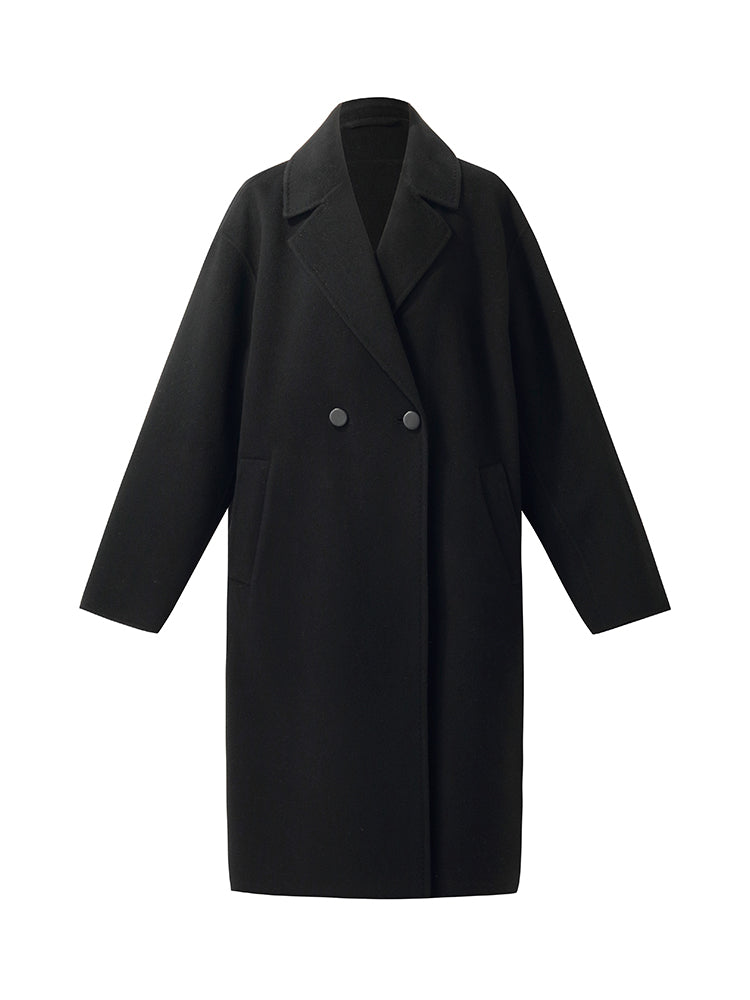 Wool Cashmere Women Mid-Length Coat GOELIA