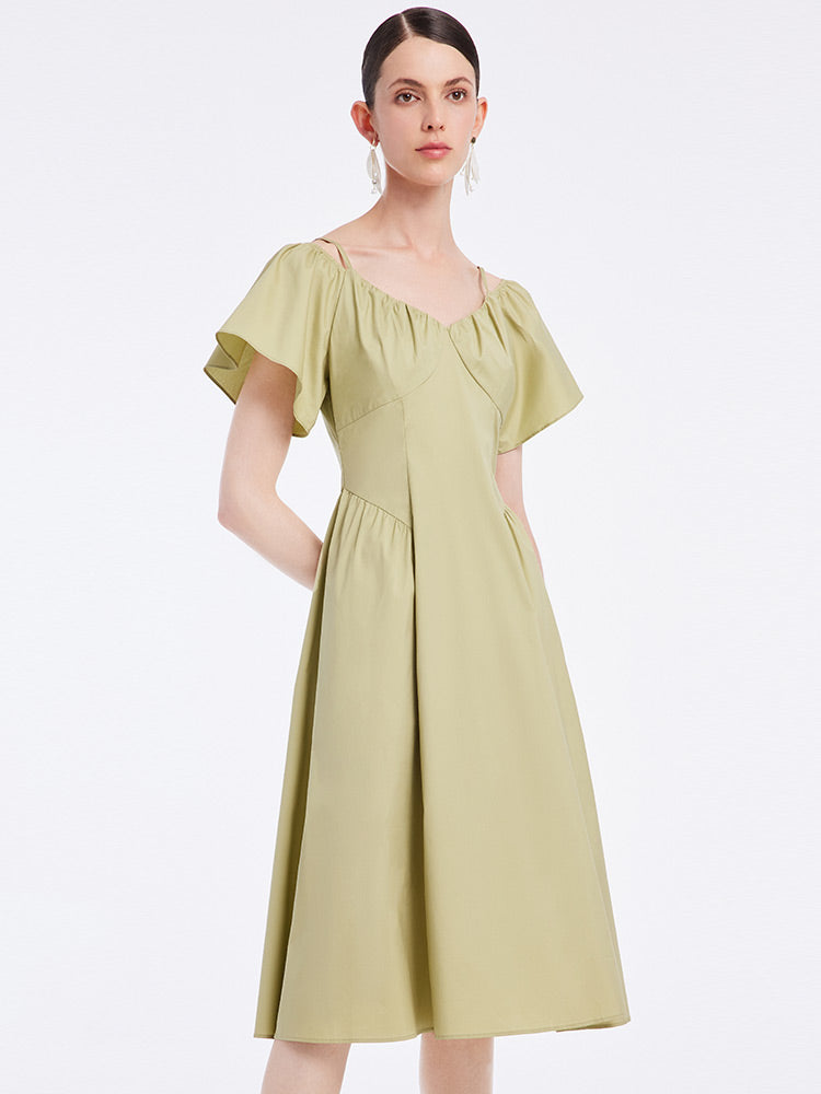 Matcha Green Spaghetti Strap Dress GOELIA