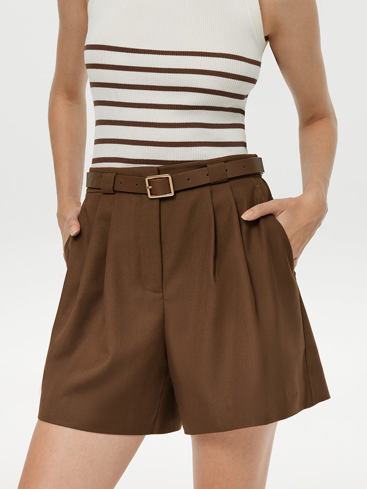 Loose A-Line Women Shorts With Belt GOELIA