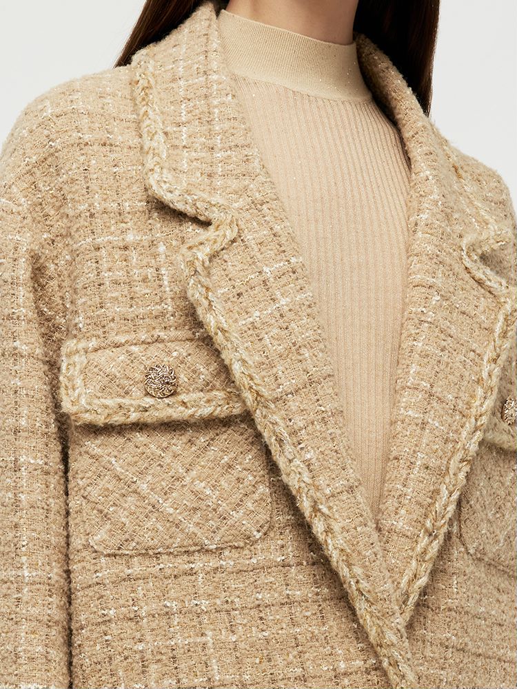 Wool Blend Tweed Women Crop Jacket GOELIA