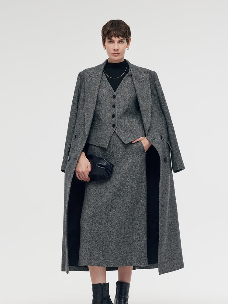 Washable Wool Lapel Unisex Overcoat GOELIA