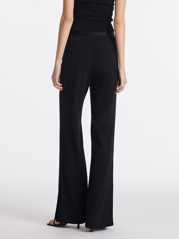 Triacetate Micro-Flared Slit Women Pants – GOELIA