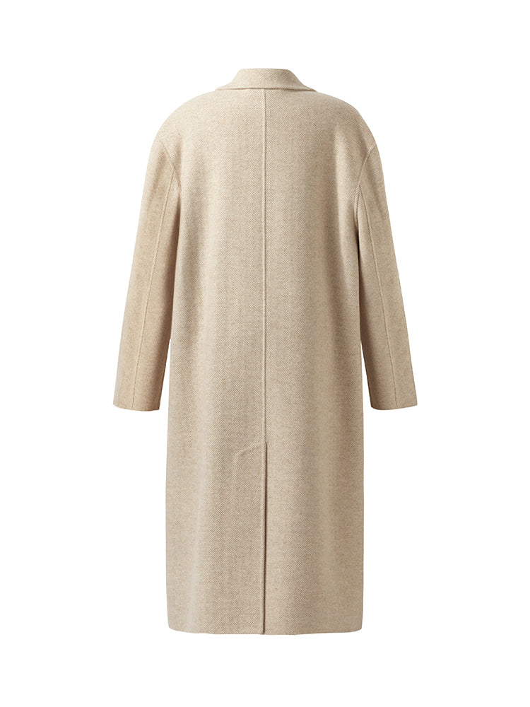 Wool Cashmere Herringbone Women Coat GOELIA