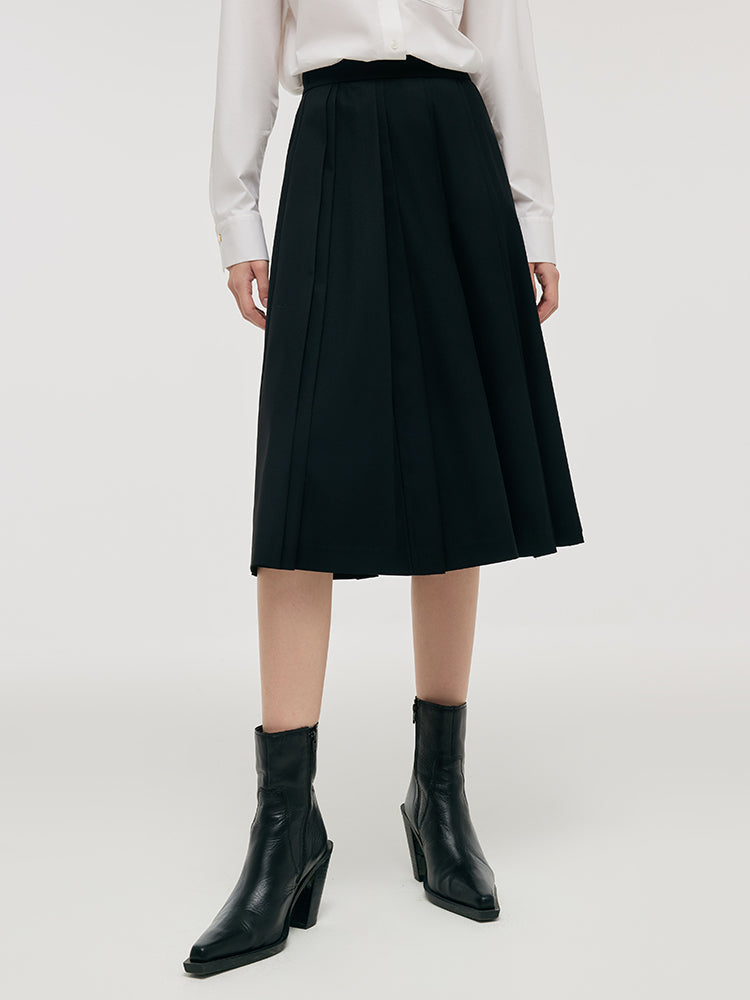 Pleated A-Line Women Skirt GOELIA