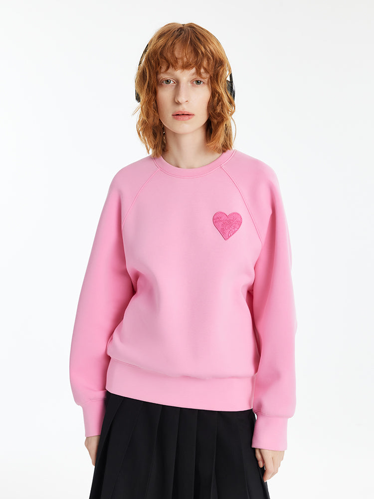 Heart-Shaped Embroidered Pullover Women Sweatshirt GOELIA