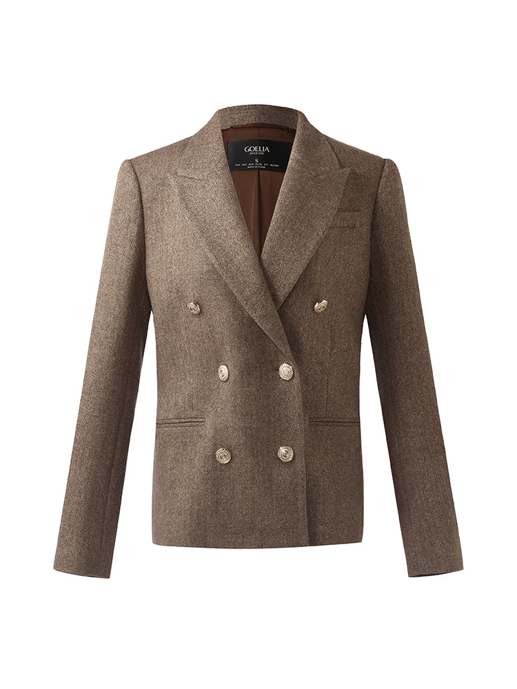 Washable Wool Lapel Women Blazer GOELIA