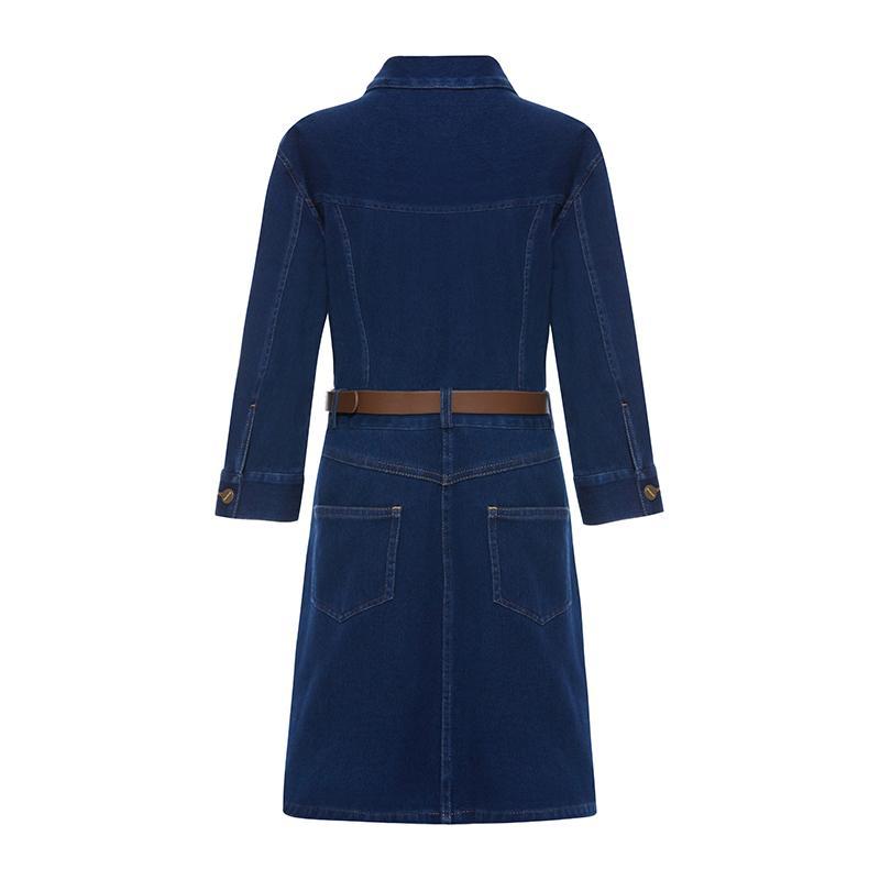 Knited Denim Dress With Belt GOELIA