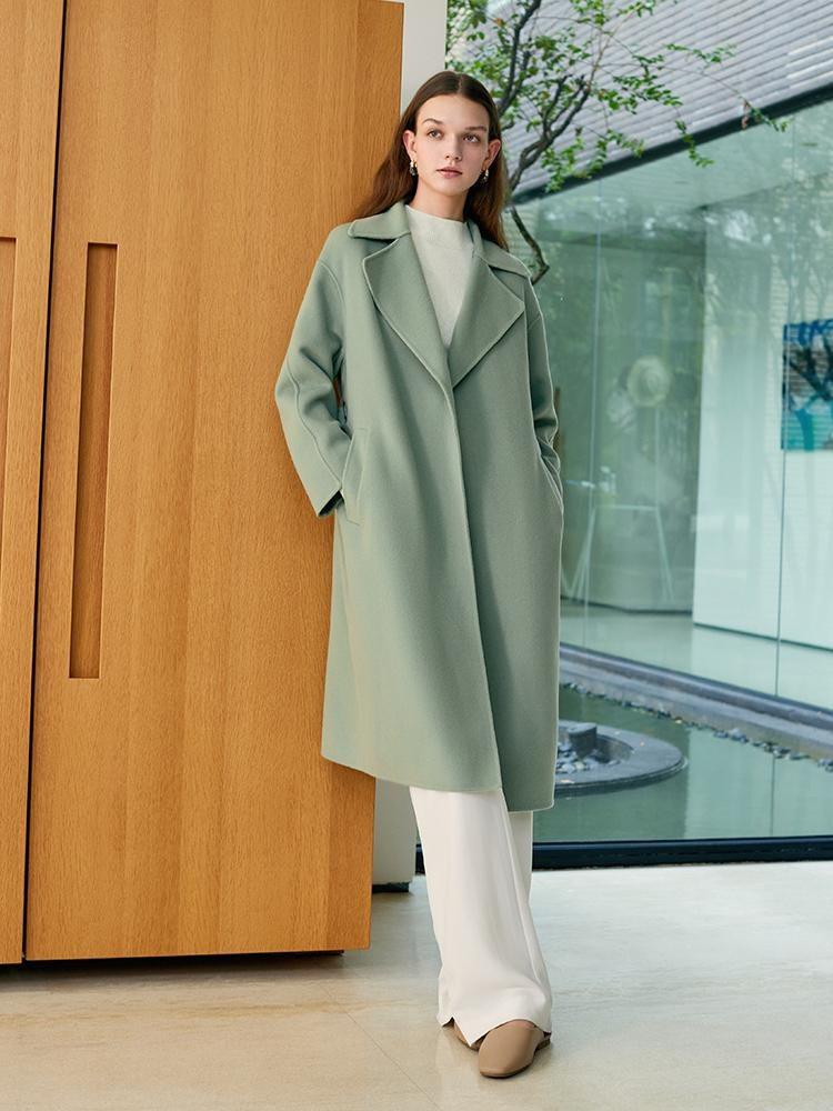 100% Lapel Double-faced Woolen Coat GOELIA