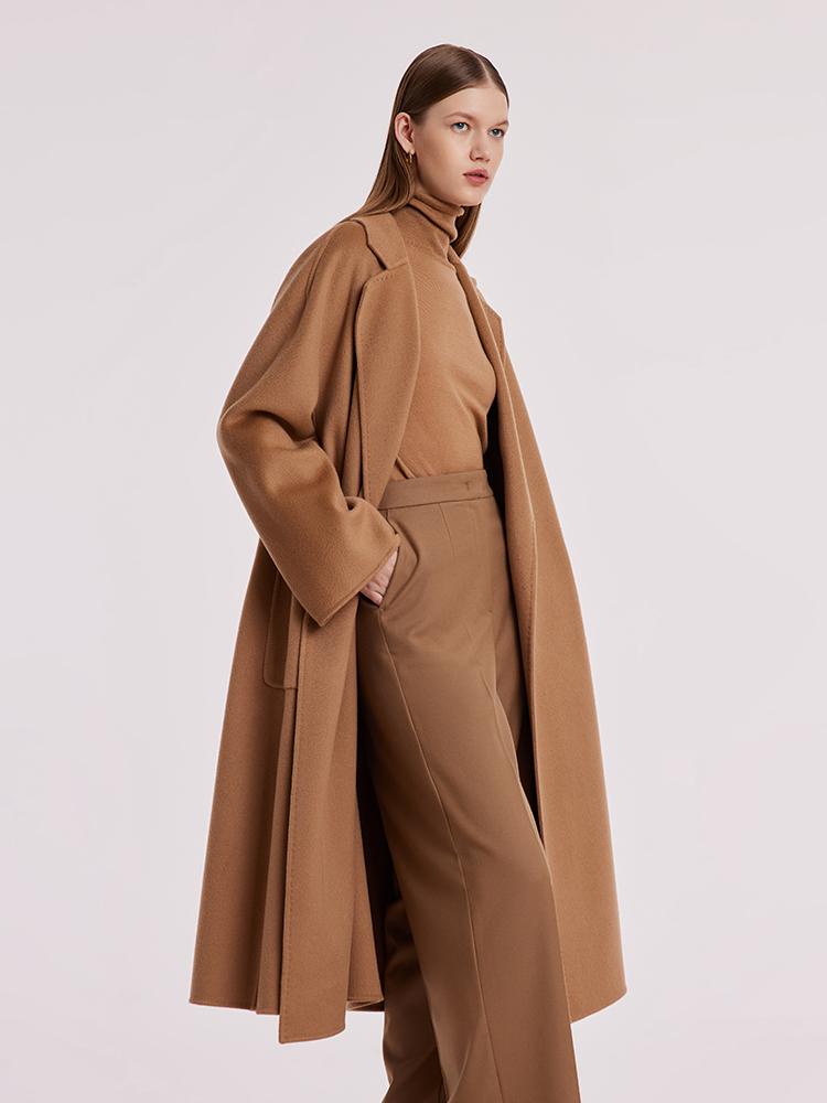 Pure Cashmere Tie-up Women Coat GOELIA