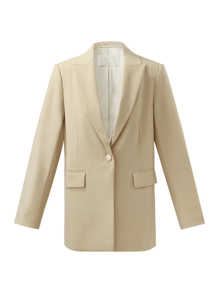 Notched Lapel One Button Women Blazer GOELIA