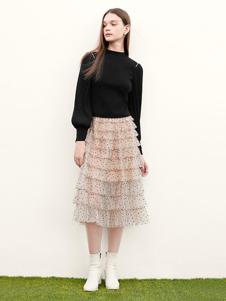 Overlay Polka Dot Tulle Skirt GOELIA