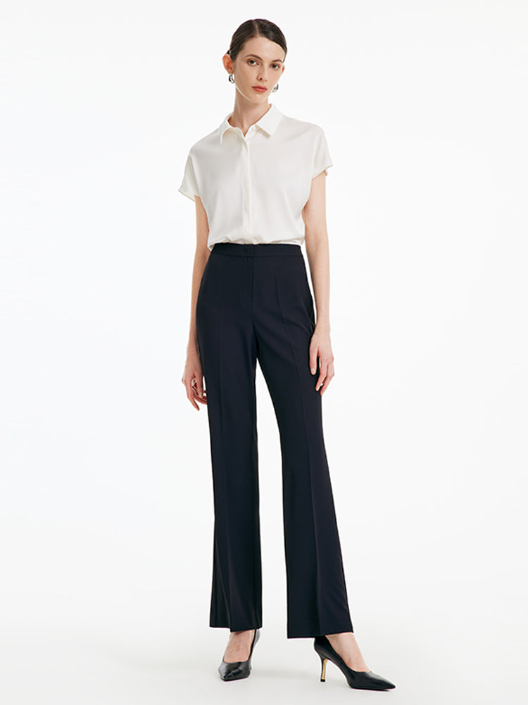 Black Micro-Flare Trousers GOELIA