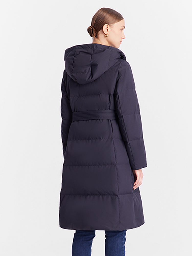 Hooded Long Goose Down Garment GOELIA