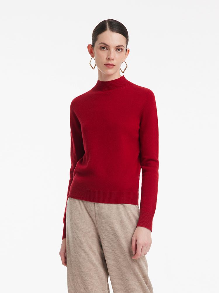 Cashmere Mock Neck Women Sweater – GOELIA