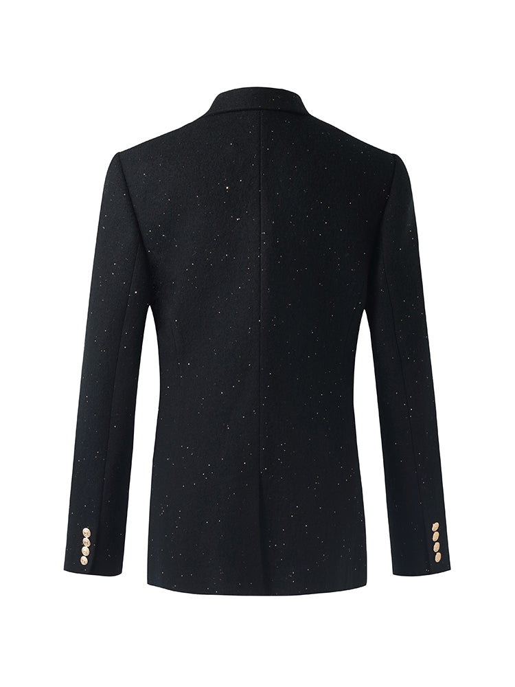 Wool Blend Knitted Sequins Women Blazer GOELIA