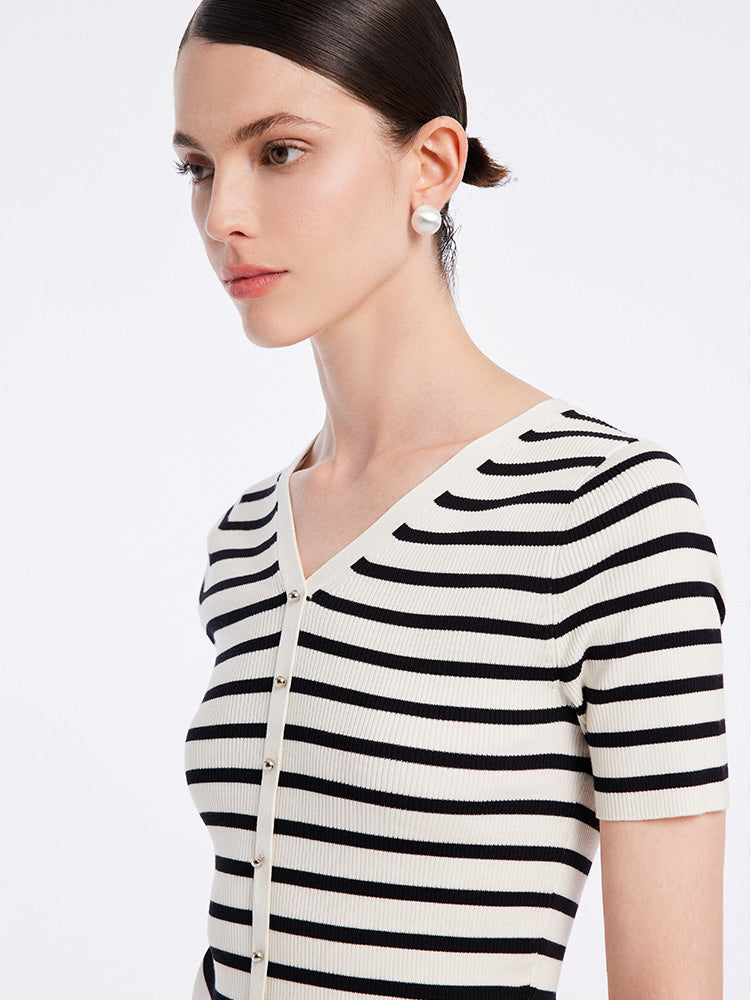 Acetate Stripe Pullover Top GOELIA