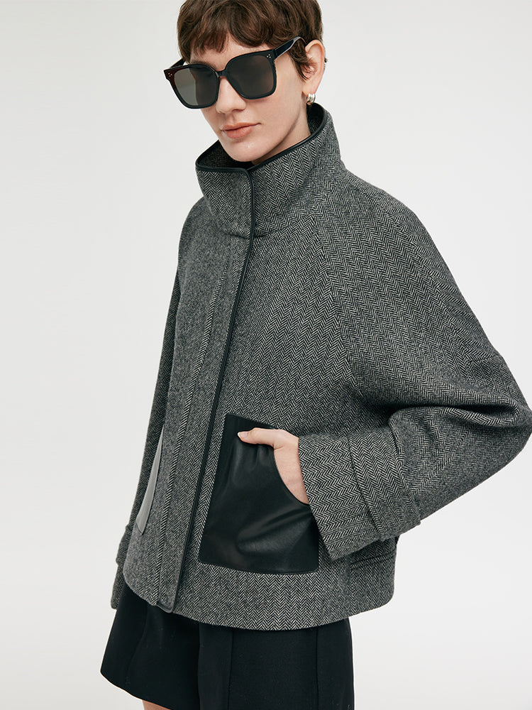 Washable Wool Women Boxy Coat GOELIA