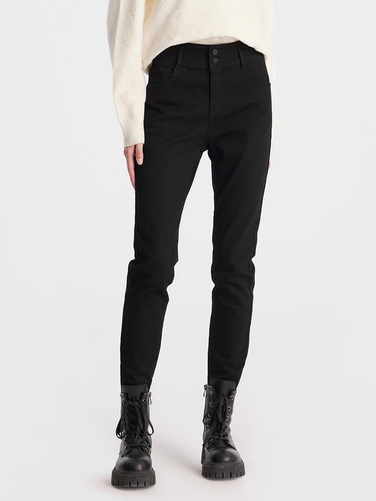 Black High-Waist Sheath Jeans GOELIA