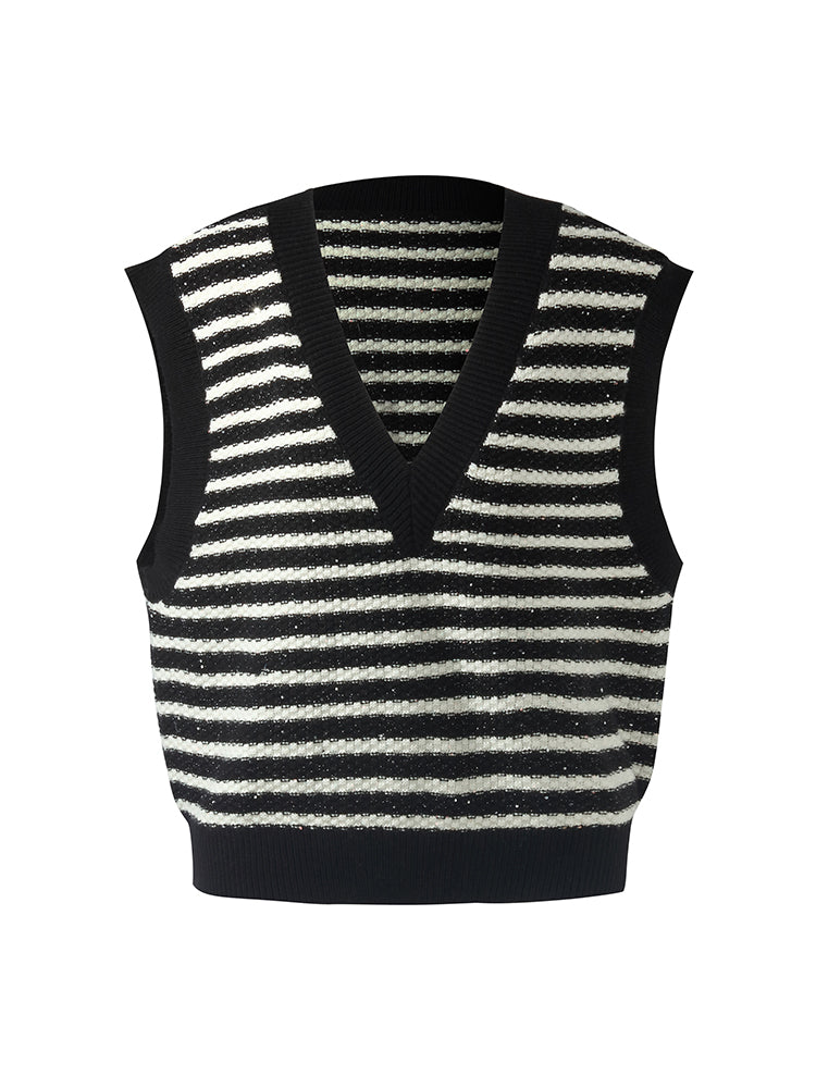 Black And White Stripe Women Sweater GOELIA