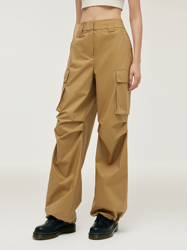 High-Waisted Ruched Women Cargo Pants GOELIA