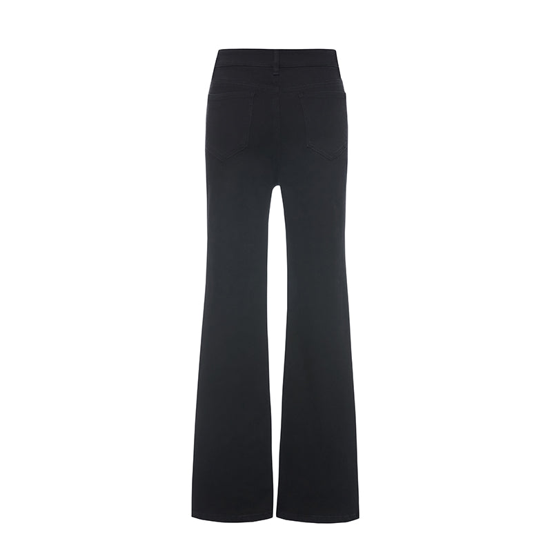 Black Split Hem Flare Jeans – GOELIA