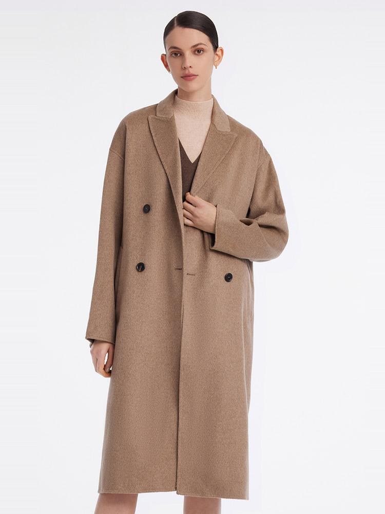 Pure Cashmere Double-Breasted Lapel Coat GOELIA