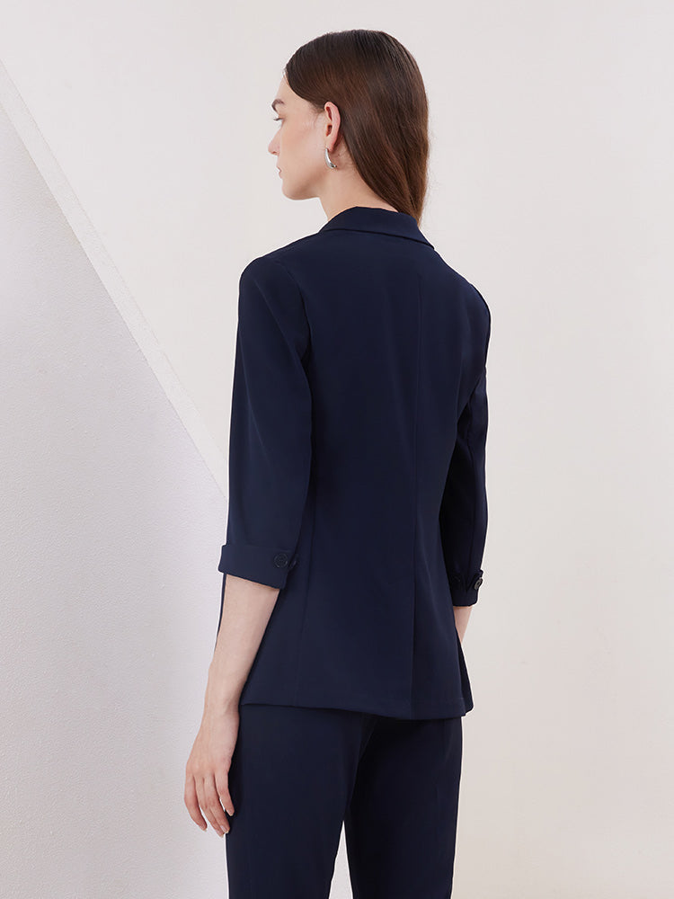 Minimalist Gathered Waist Blazer GOELIA