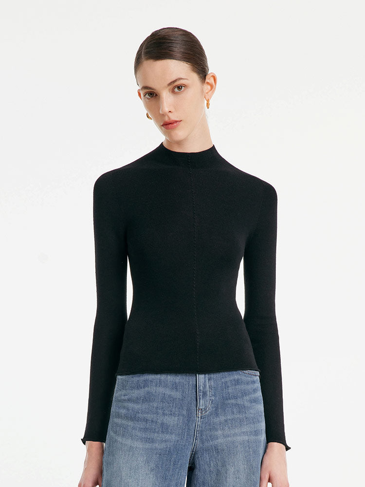 Seamless Woolen Turtleneck Women Sweater GOELIA