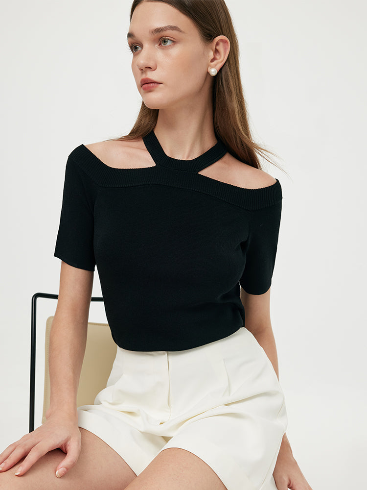 Off-shoulder Women Knit Top GOELIA