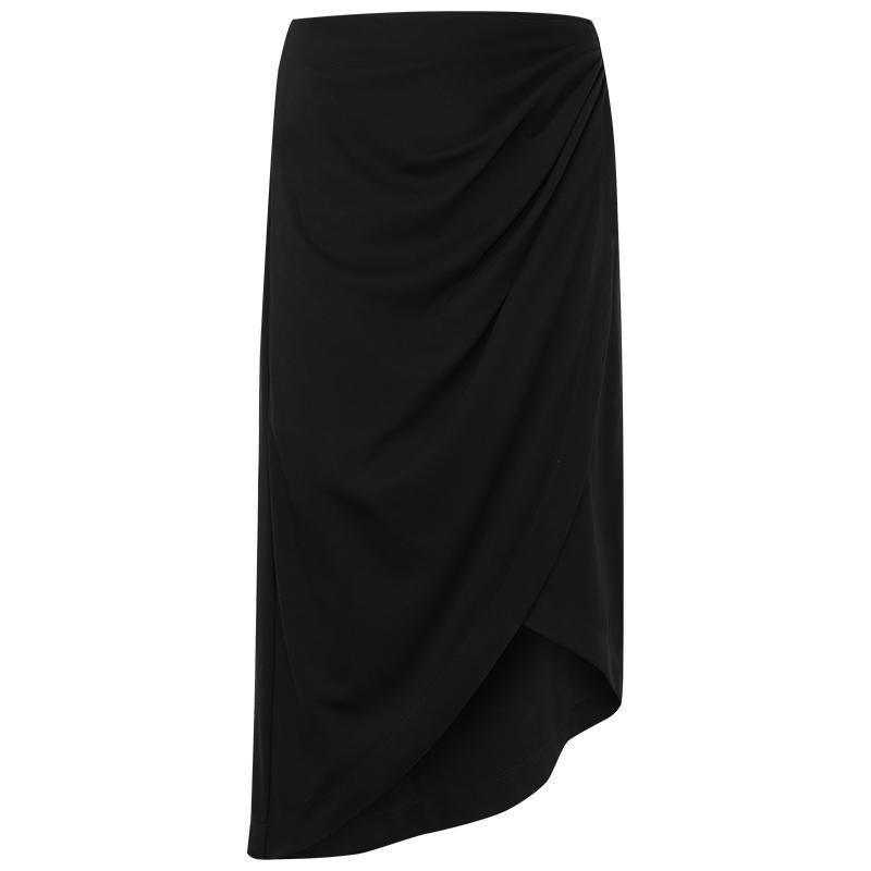 Knitted Ruched Asymmetric Hem Skirt GOELIA