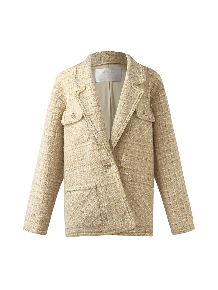 Wool Blend Tweed Women Crop Jacket GOELIA