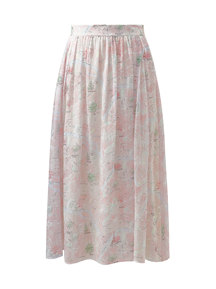 Map Printed Women Half Skirt GOELIA