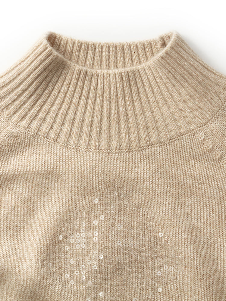 Cashmere Sequins Women Sweater GOELIA