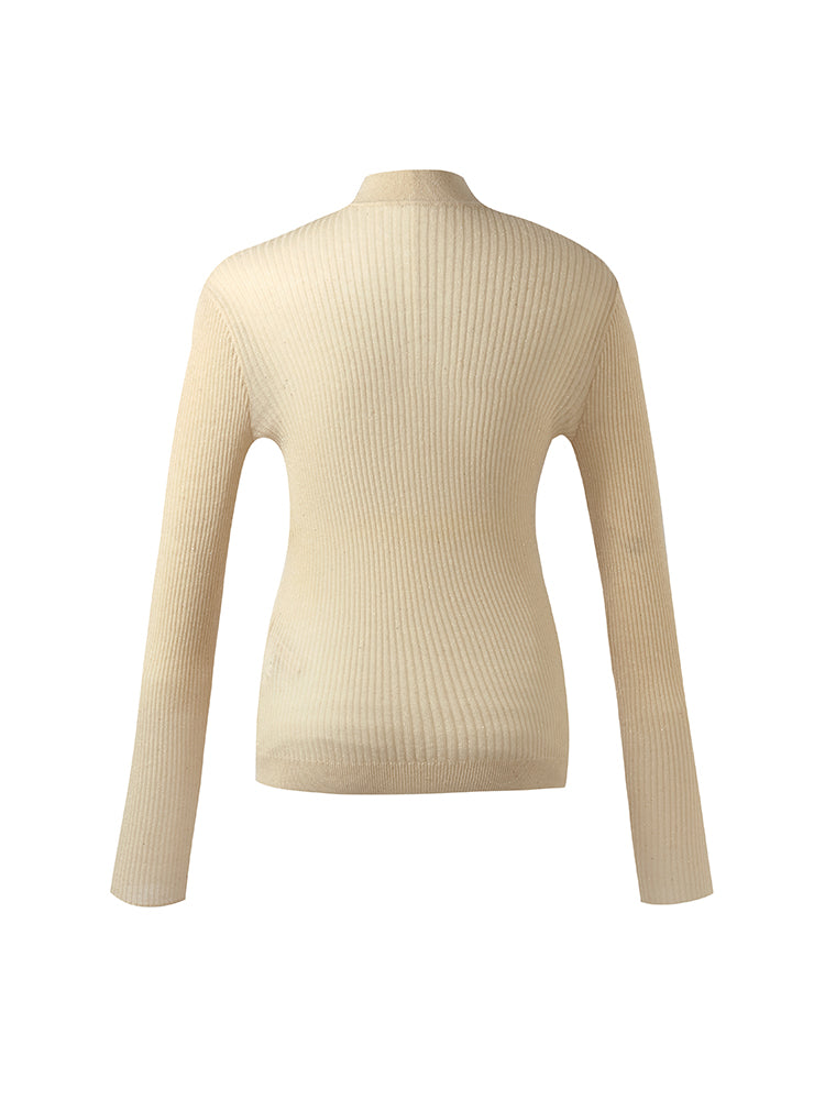 Sequins Sheath Mock Neck Women Sweater GOELIA