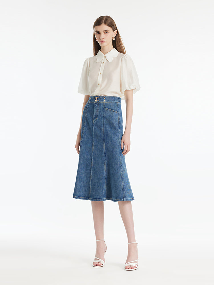 Denim High-Waisted Mermaid Women Skirt GOELIA