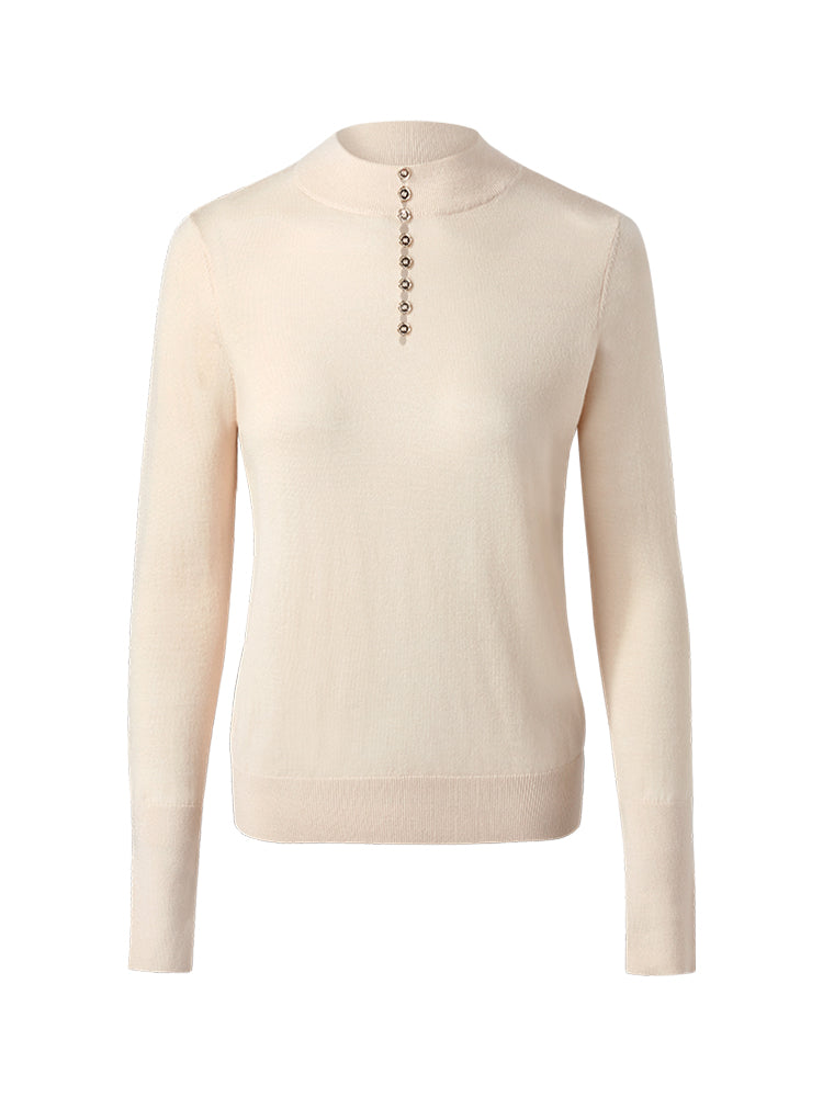 Mid-Collar Woolen Slim Women Sweater GOELIA