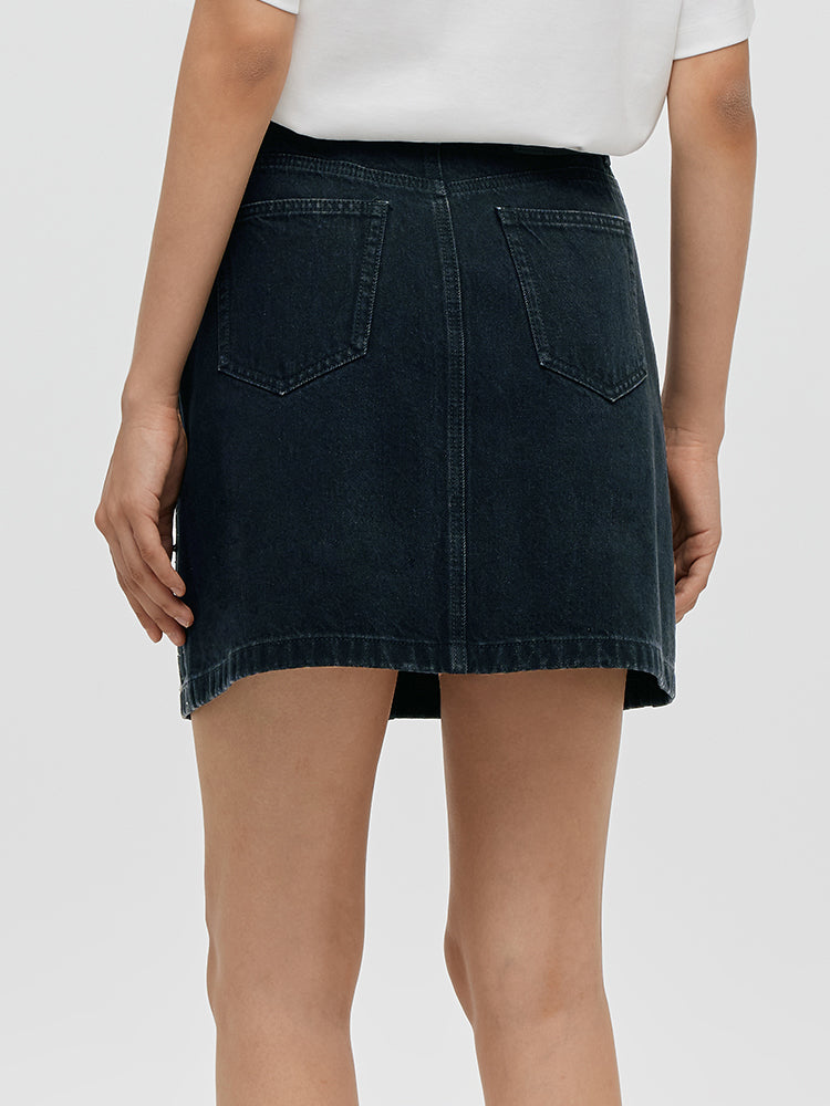 Denim Rhinestone Women Skirt GOELIA